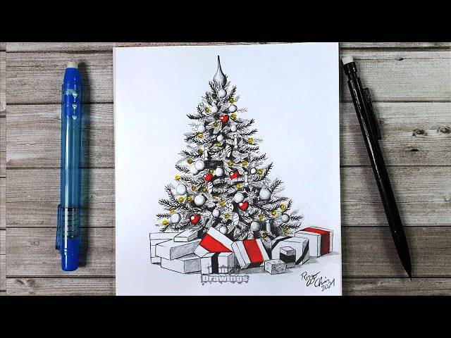 3D Christmas Tree Drawing