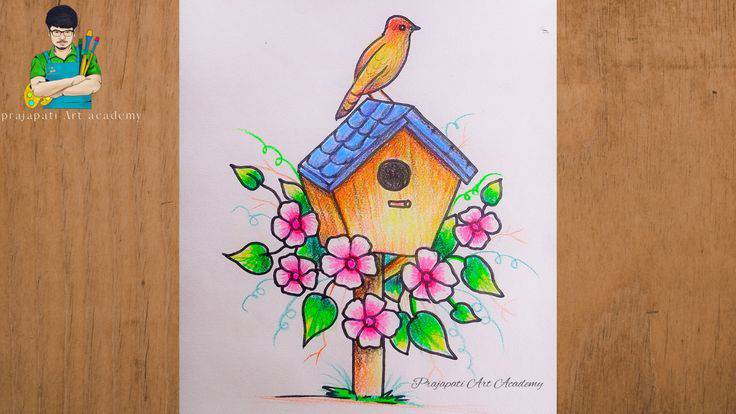 A Bird In A Nest Drawing