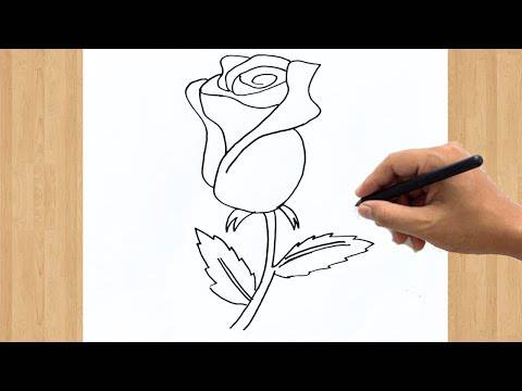 Abstract Rose Line Drawing