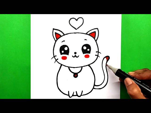 Black And White Cat Drawing