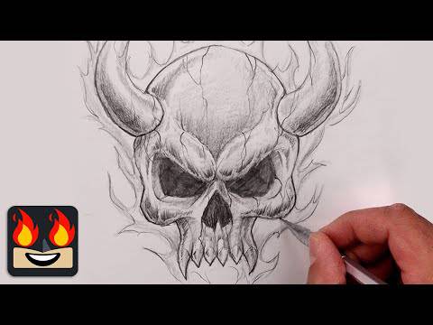 Black Skull Drawing