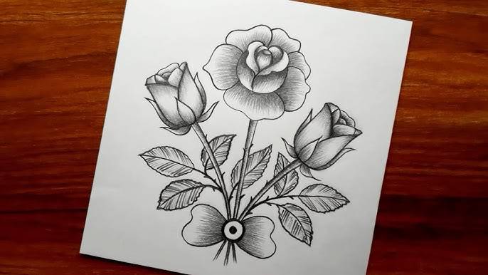 Bud Rose Drawing