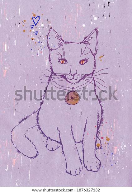 Calico Cat Drawing