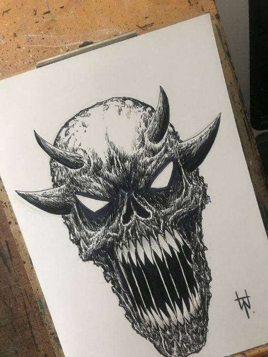 Cherry Skull Drawing