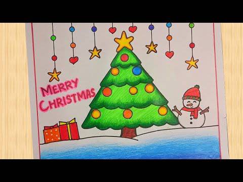 Christmas Tree Draw And Colour