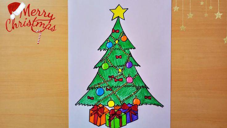 Christmas Tree Drawing Detailed