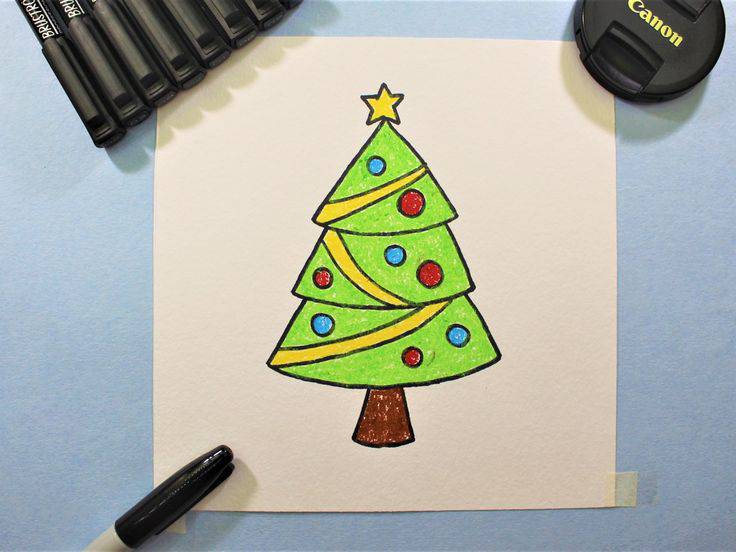 Christmas Tree Drawing For Coloring