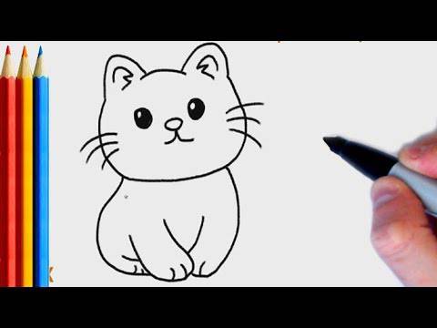 Cute Christmas Cat Drawing