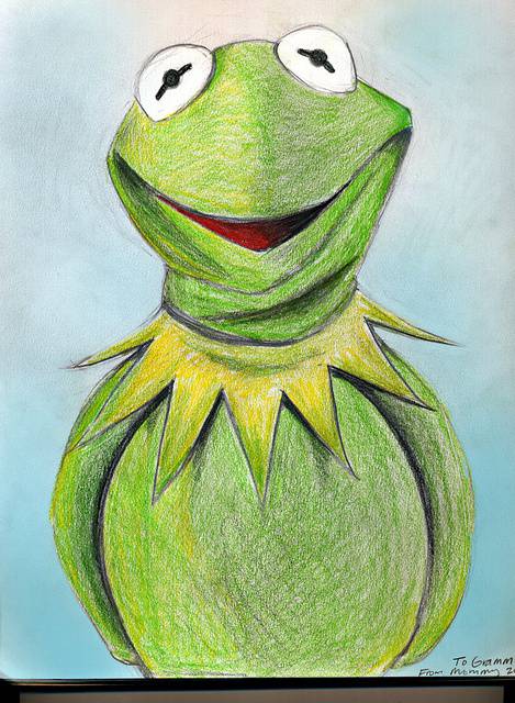 Cute Green Frog Drawing