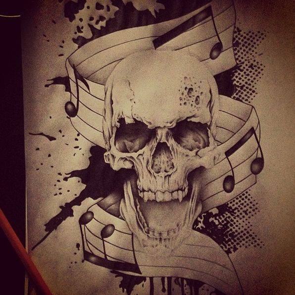 Cute Sugar Skull Drawing