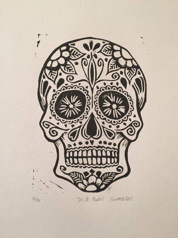 Dia De Los Muertos Skull Drawing