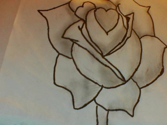 Draw A Beautiful Rose Flower