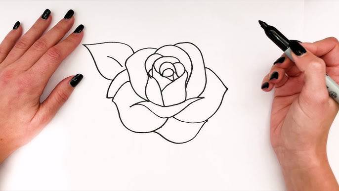 Draw A Rose Step By Step Easy