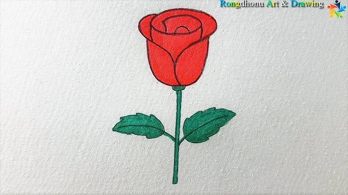 Draw A Simple Rose Flower