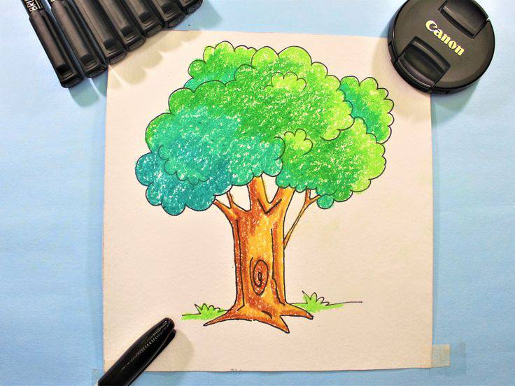 Draw Leaves On A Tree