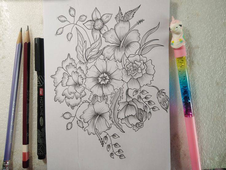 Flower Images Drawing