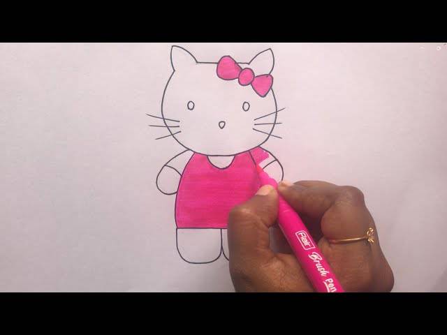 Hello Kitty Drawing Hard