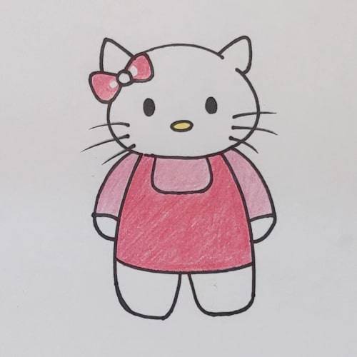 Hello Kitty Drawing No Color