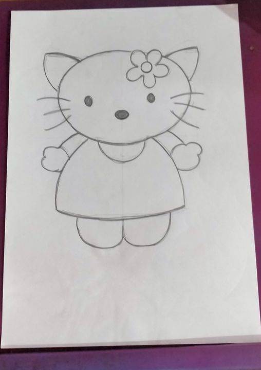 Hello Kitty House Drawing