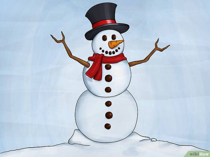 Christmas Snowman Easy Drawing