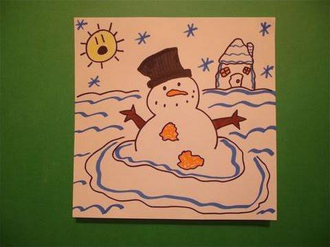 Cute Easy Snowman Drawing