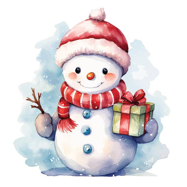 Easy Cute Snowman Drawing