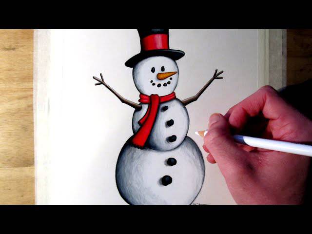 Frosty Snowman Drawing