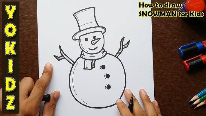 Outline Drawing Of Snowman