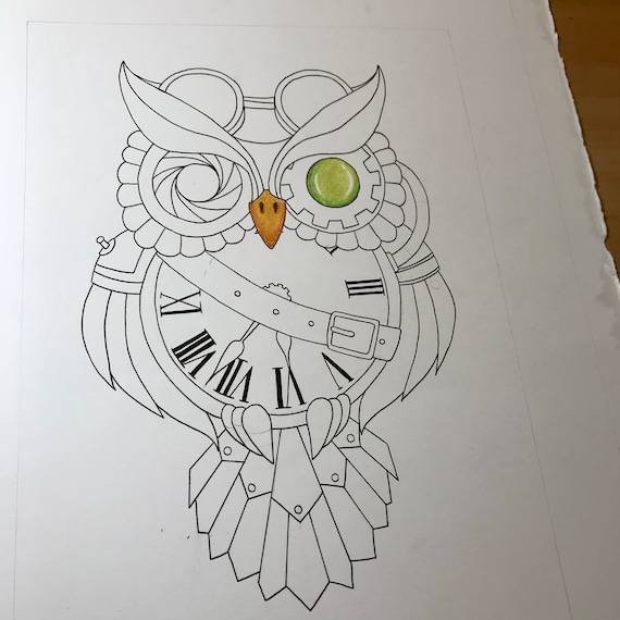 Owl Feather Drawing