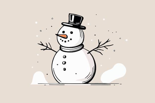 Pencil Drawing Snowman