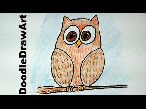 Realistic Owl Flying Drawing