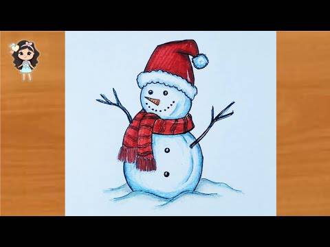 Santa Snowman Drawing