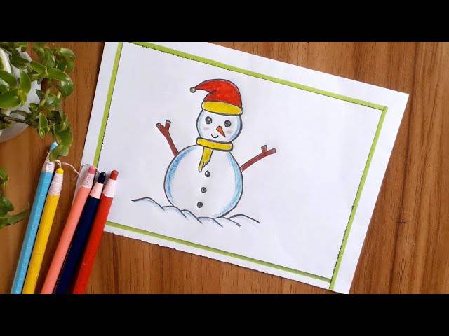 Snowman Christmas Tree Drawing