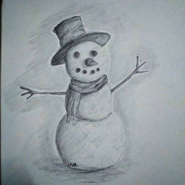 Snowman Drawing Colour