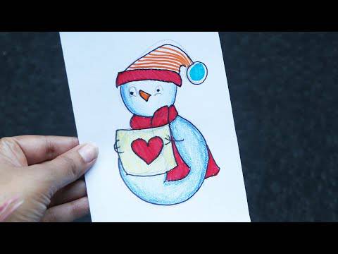 Snowman Drawing Sketch