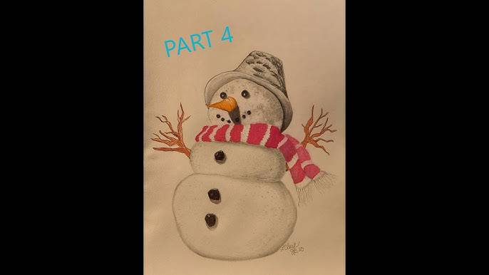 Snowman Drawing Step By Step