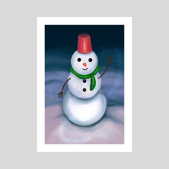 Snowman Drawing With Background